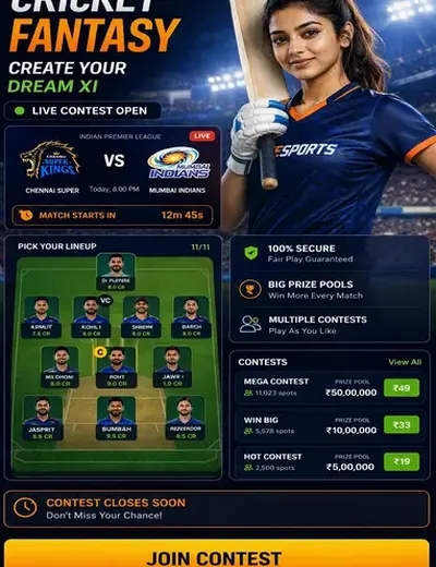 Getindslots (ind slots) fantasy cricket & matchday visual 3